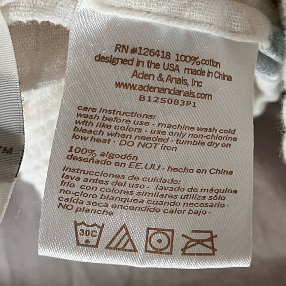 Lot of 4 Aden + Anais  Cotton Swaddling Blankets Baby Swaddle Monkey Hippo Logo - Picture 3 of 7